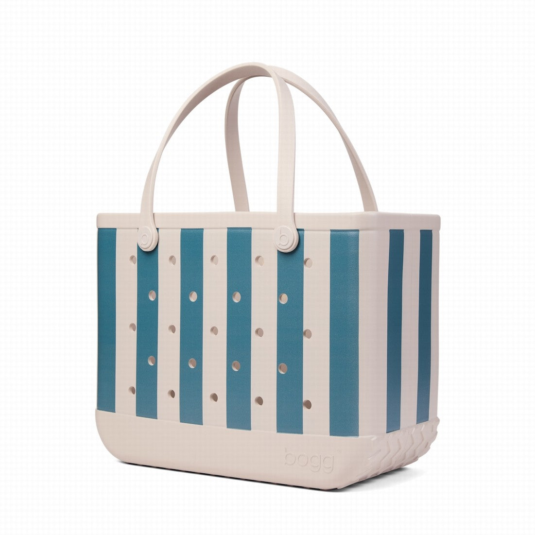 Original Bogg Bag Dockside Stripe Open Top Beach Organizer Travel Friendly Sandproof with Reinforced Handles for Lake Adventures Travel Organizer Vacation Essentials for Women
