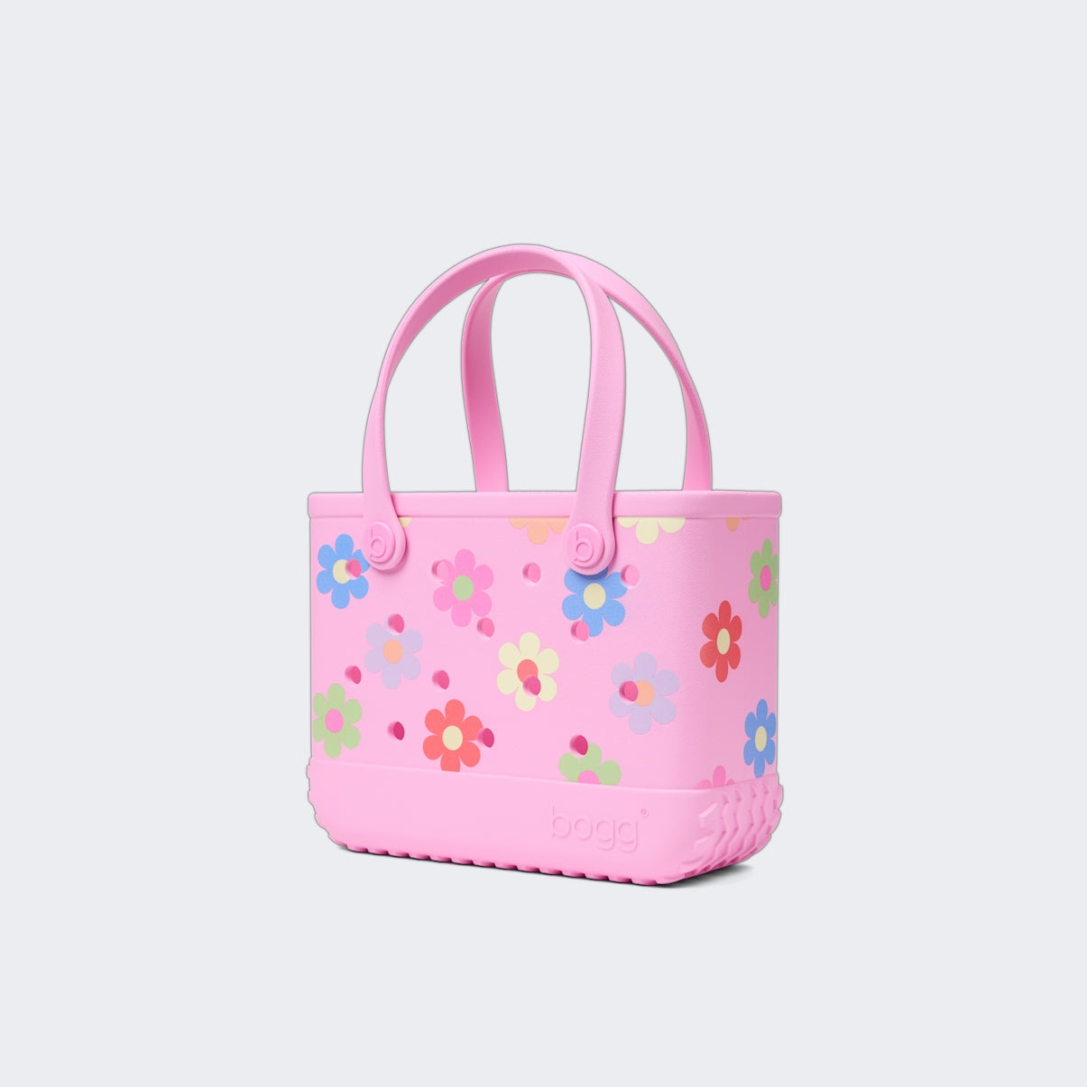 Bitty Bogg Bag Happy Flowers Summer Beach Accessories Bag Oversized Sandproof with Reinforced Handles for Weekend Getaways Travel Organizer Vacation Essentials for Women
