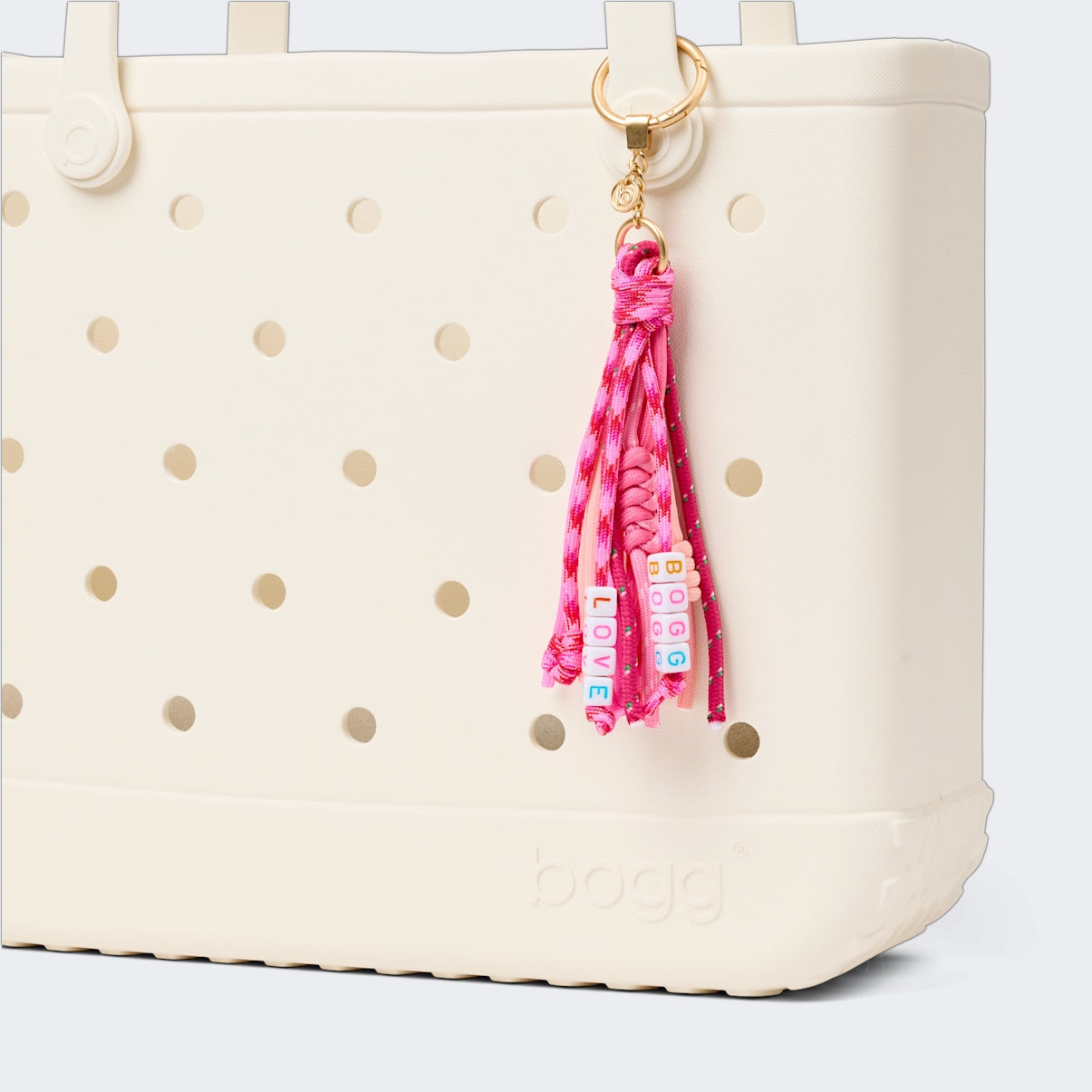 Bogg'd & Charmed Love Tassel Poolside Storage Carryall Tip Resistant Travel Friendly with Reinforced Handles for Cruise Travel Travel Organizer Vacation Essentials for Women