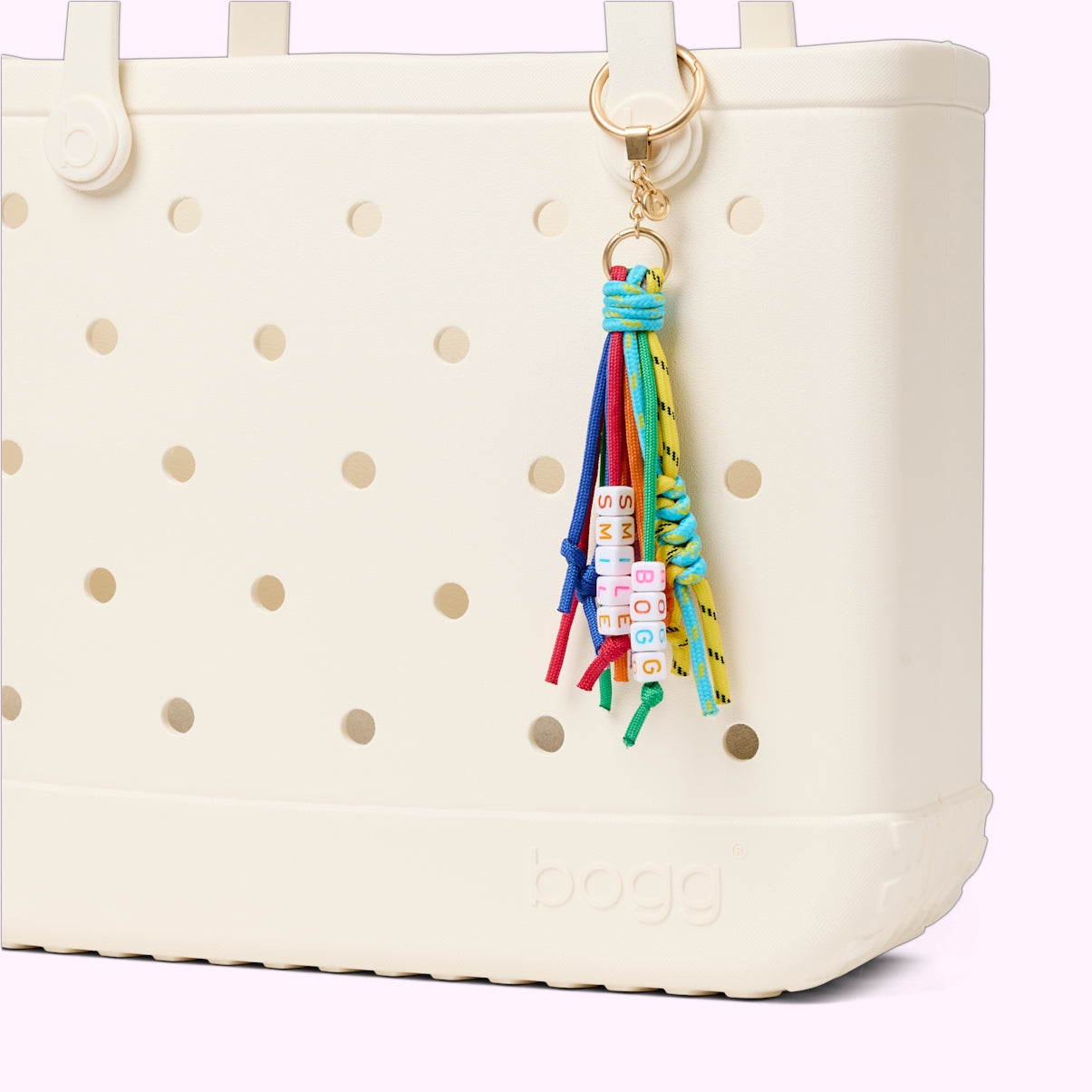 Bogg'd & Charmed Smile Tassel Lightweight Waterproof Carryall Large Capacity Large Capacity with Cosmetic Organizer for Boat Trips Travel Organizer Vacation Essentials for Women