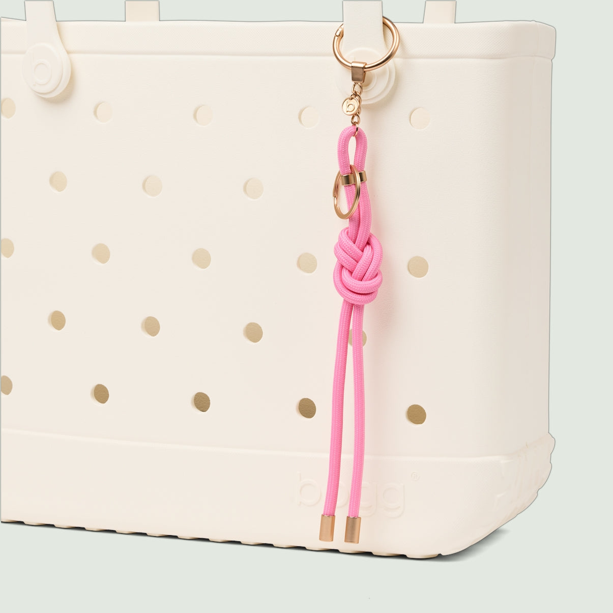 Bogg'd & Charmed Pink Taffy Nautical Rope Holiday Resort Carryall Lightweight Tip Resistant Adjustable Shoulder Strap for Family Trips