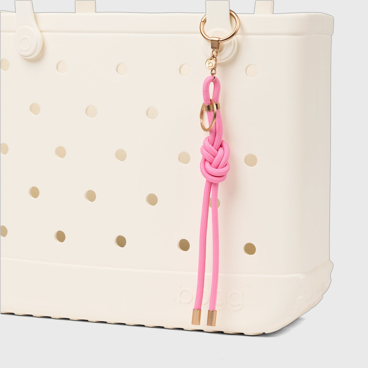Bogg'd & Charmed Pink Taffy Nautical Rope Beach Club Waterproof Tote Stylish Travel Friendly Open Top Access Access for Outdoor Sports