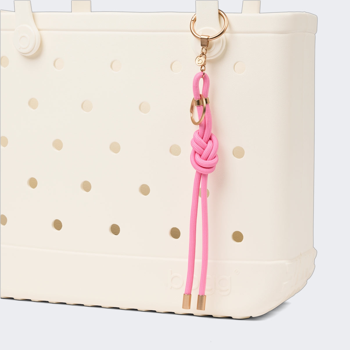 Bogg'd & Charmed Pink Taffy Nautical Rope Large Capacity Beach Carryall Large Capacity Oversized with Waterproof Phone Pouch for Pool Days Travel Organizer Vacation Essentials for Women