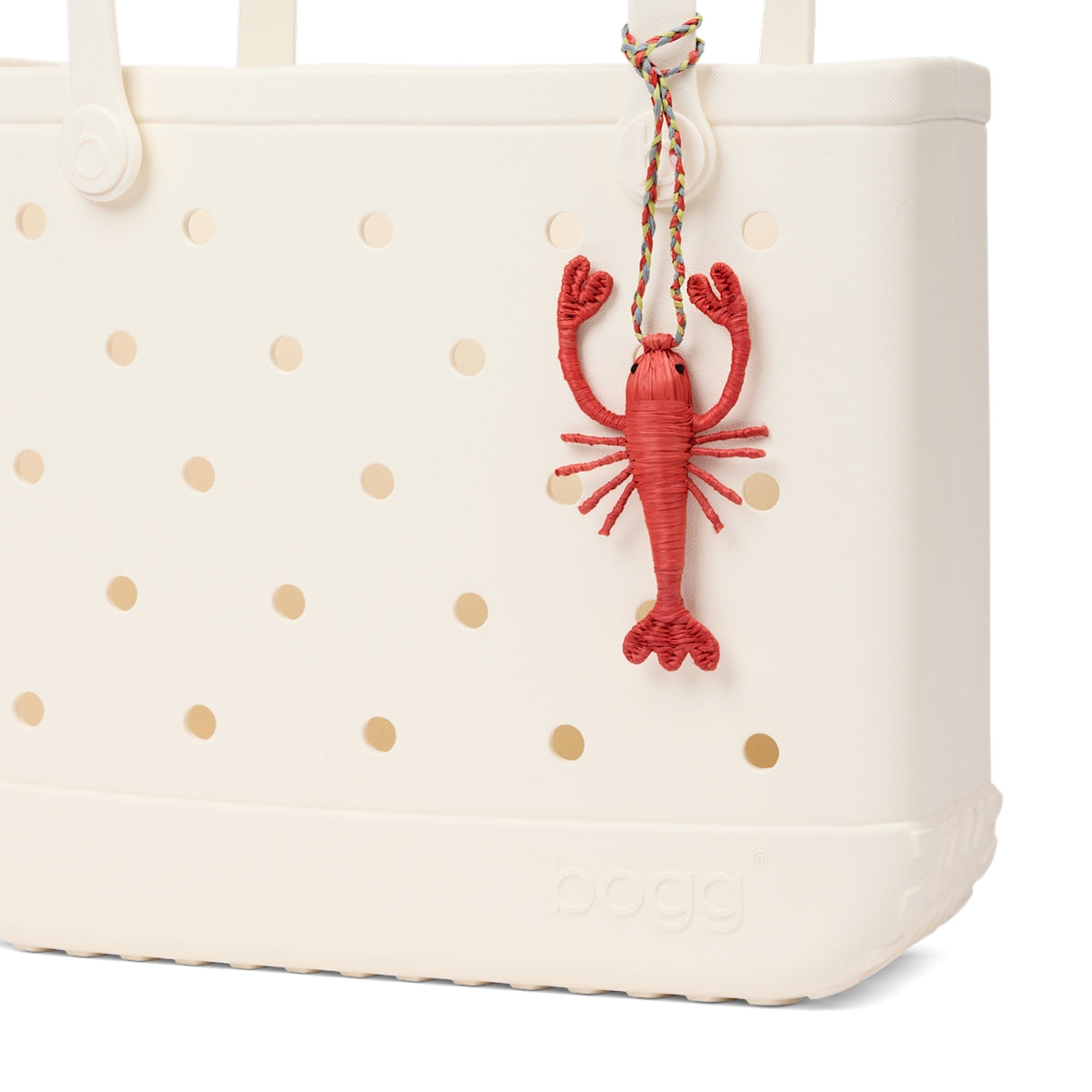 Bogg'd & Charmed Raffia Lobster Summer Escape Beach Bag Premium Sandproof Open Top Access Access for Weekend Travel