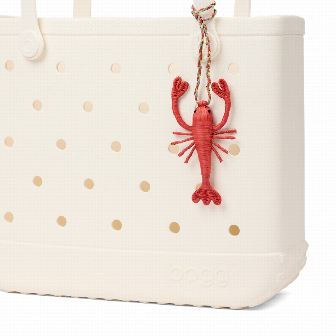 Bogg'd & Charmed Raffia Lobster Summer Beach Accessories Bag Lightweight Waterproof with Non Slip Bottom for Beach Vacation Travel Organizer Vacation Essentials for Women