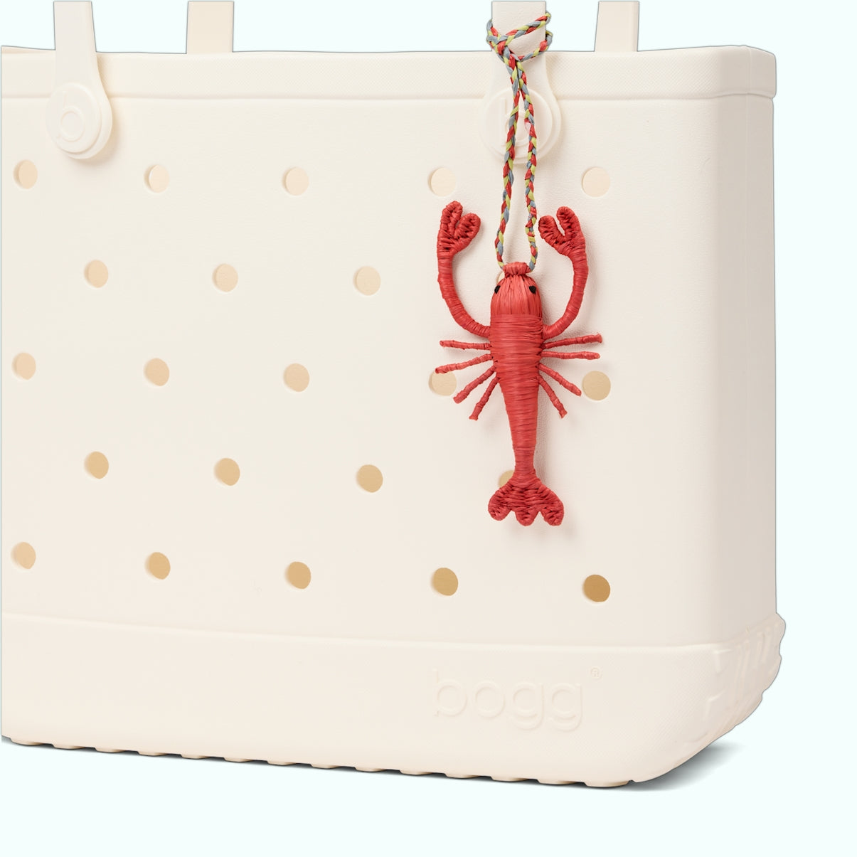 Bogg'd & Charmed Raffia Lobster Sand Resistant Beach Storage Bag Tip Resistant Easy Clean with Waterproof Phone Pouch for Lake Adventures Travel Organizer Vacation Essentials for Women