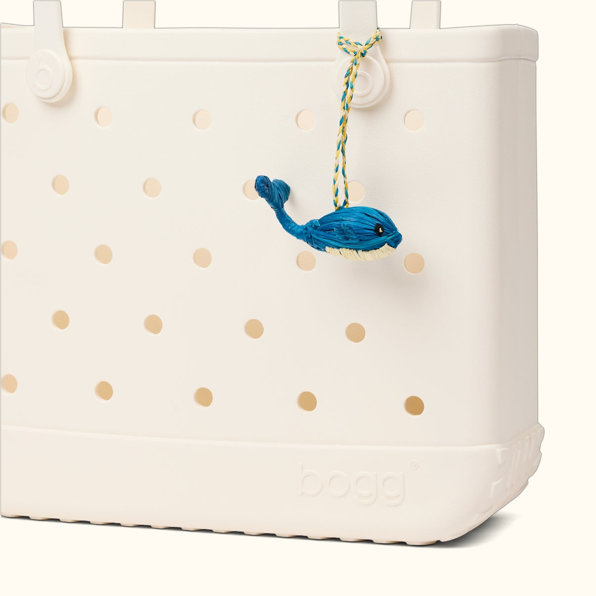 Bogg'd & Charmed Raffia Whale Lake Day Waterproof Tote Luxury Large Capacity Open Top Access Access for Weekend Travel