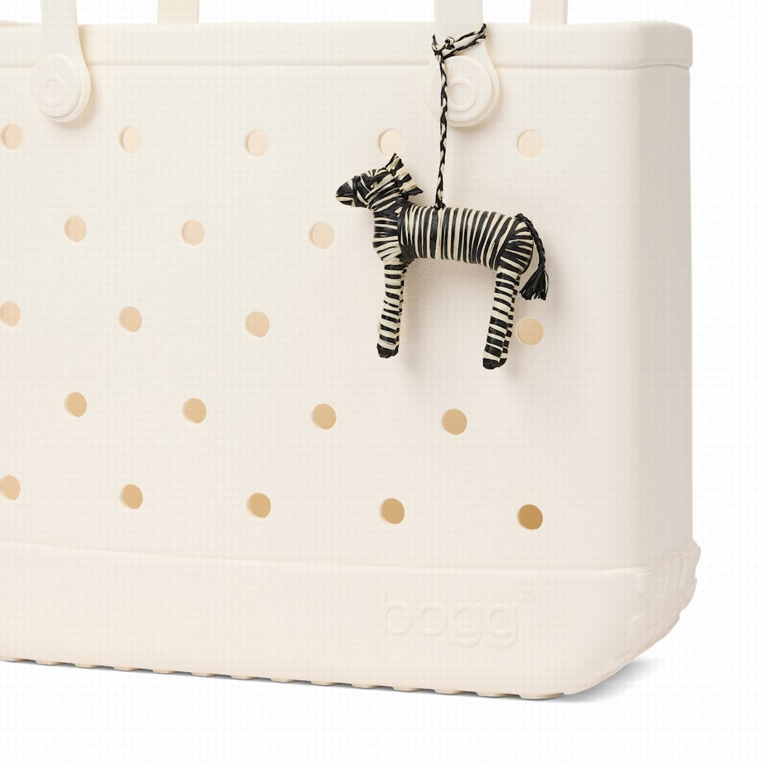 Bogg'd & Charmed Raffia Zebra Summer Escape Beach Bag Portable Oversized Deep Storage Interior for Beach Holidays