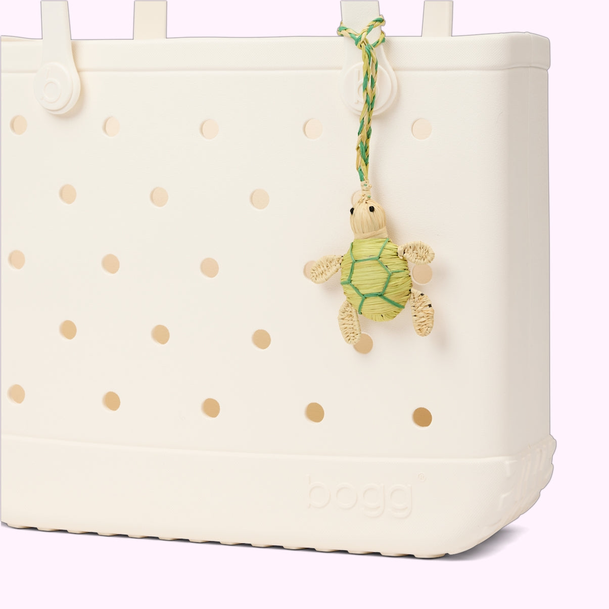 Bogg'd & Charmed Raffia Turtle Coastal Weekend Carryall Functional Multi Purpose Extra Wide Opening for Weekend Travel