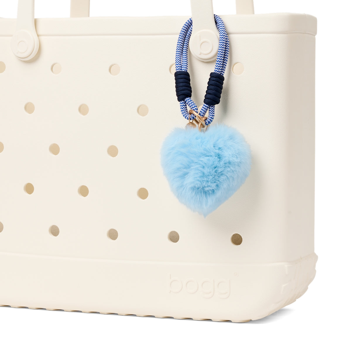 Bogg'd & Charmed Blue Heart Pouf Resort Vacation Beach Tote Oversized Tip Resistant with Makeup Bag for Outdoor Adventures Travel Organizer Vacation Essentials for Women