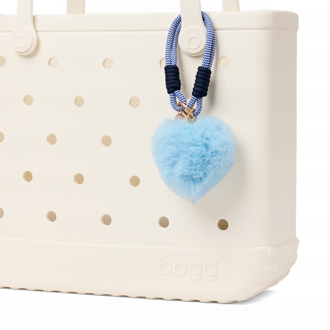 Bogg'd & Charmed Blue Heart Pouf Weekend Escape Carryall Flexible Easy Clean Accessory Organizer Pouch for Resort Vacations