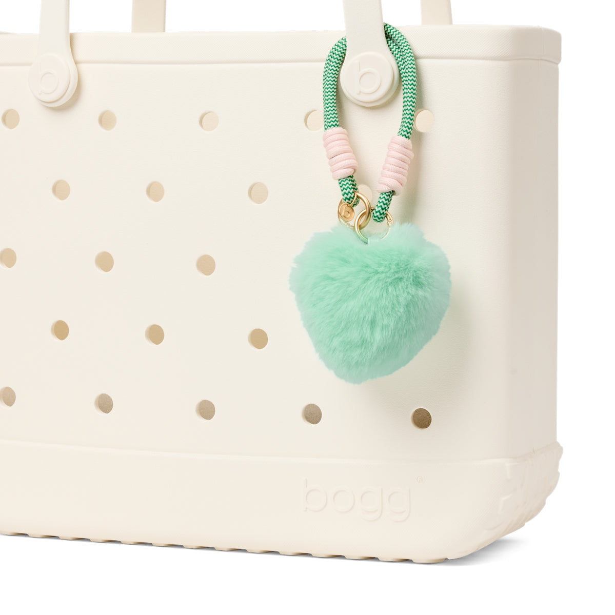Bogg'd & Charmed Green Heart Pouf Summer Beach Accessories Bag Oversized Sandproof with Easy Clean Surface for Summer Travel Travel Organizer Vacation Essentials for Women