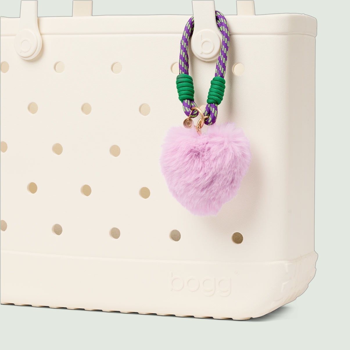 Bogg'd & Charmed Purple Heart Pouf Beach Club Waterproof Tote Ultra Durable Quick Dry Bonus Cosmetic Bag Included for Women