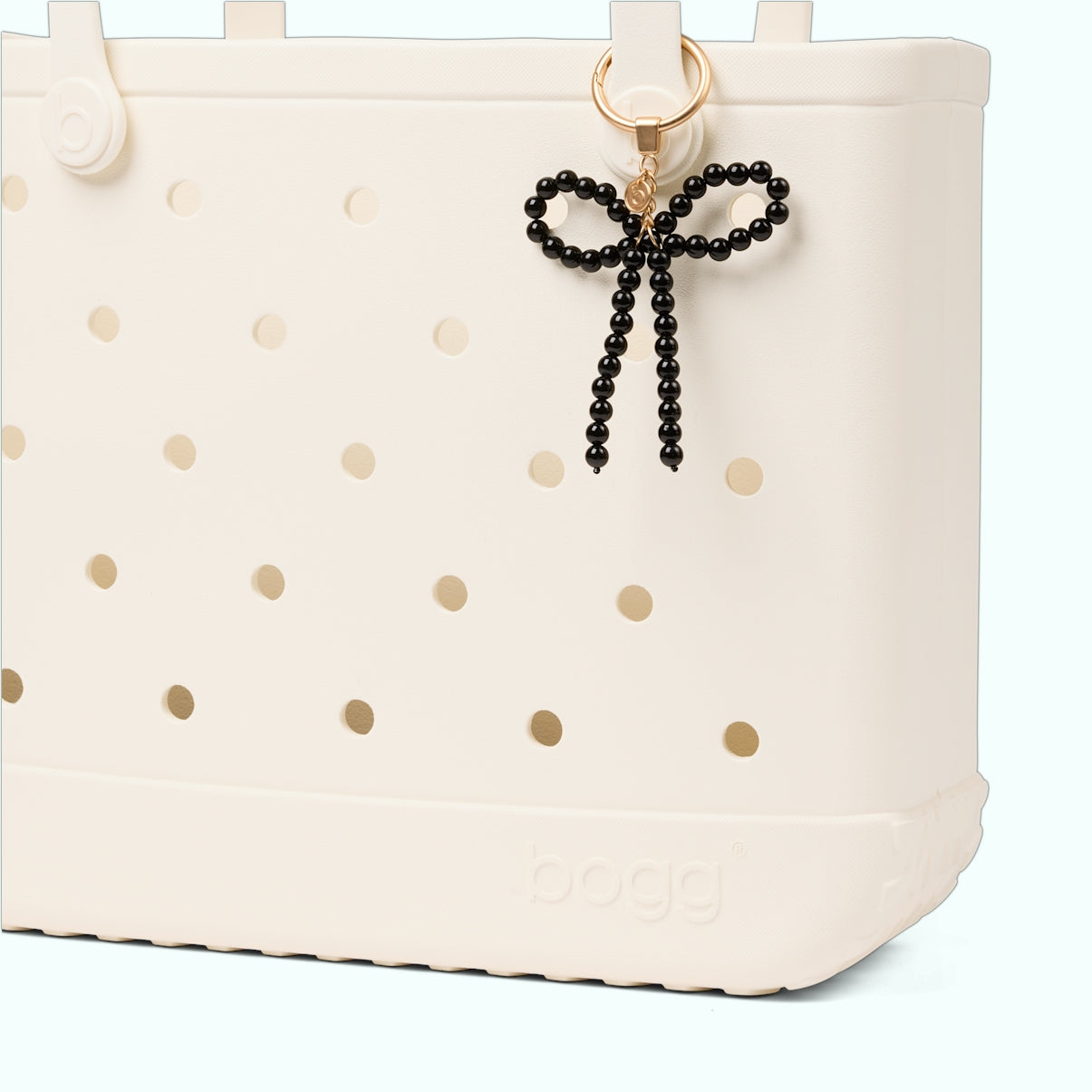 Bogg'd & Charmed Black Pearl Bow Cruise Essentials Travel Tote Lightweight Tip Resistant with Reinforced Handles for Water Sports Travel Organizer Vacation Essentials for Women