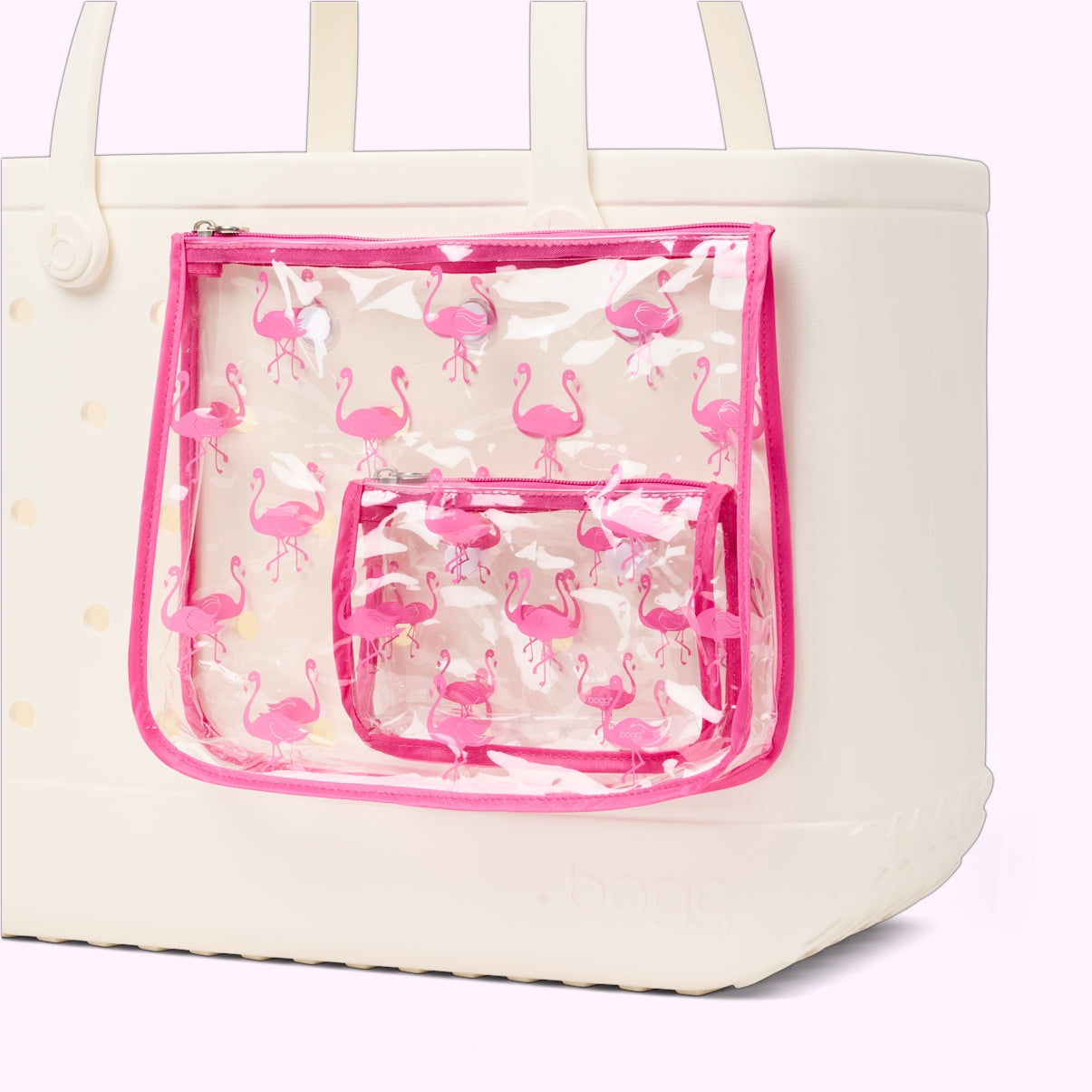 Bogg Bag Decorative Insert Flamingo Weekend Getaway Beach Bag Waterproof Washable with Extra Storage Compartments for Resort Holidays Travel Organizer Vacation Essentials for Women
