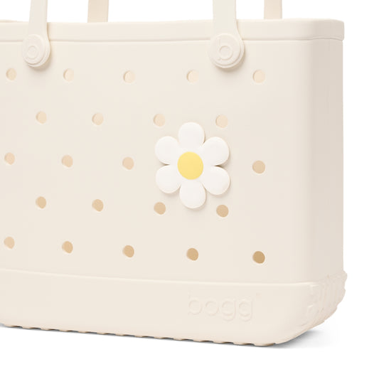 Bogg Bit White Daisy Easy Clean Rubber Tote Oversized Tip Resistant with Easy Clean Surface for Picnic Days Travel Organizer Vacation Essentials for Women