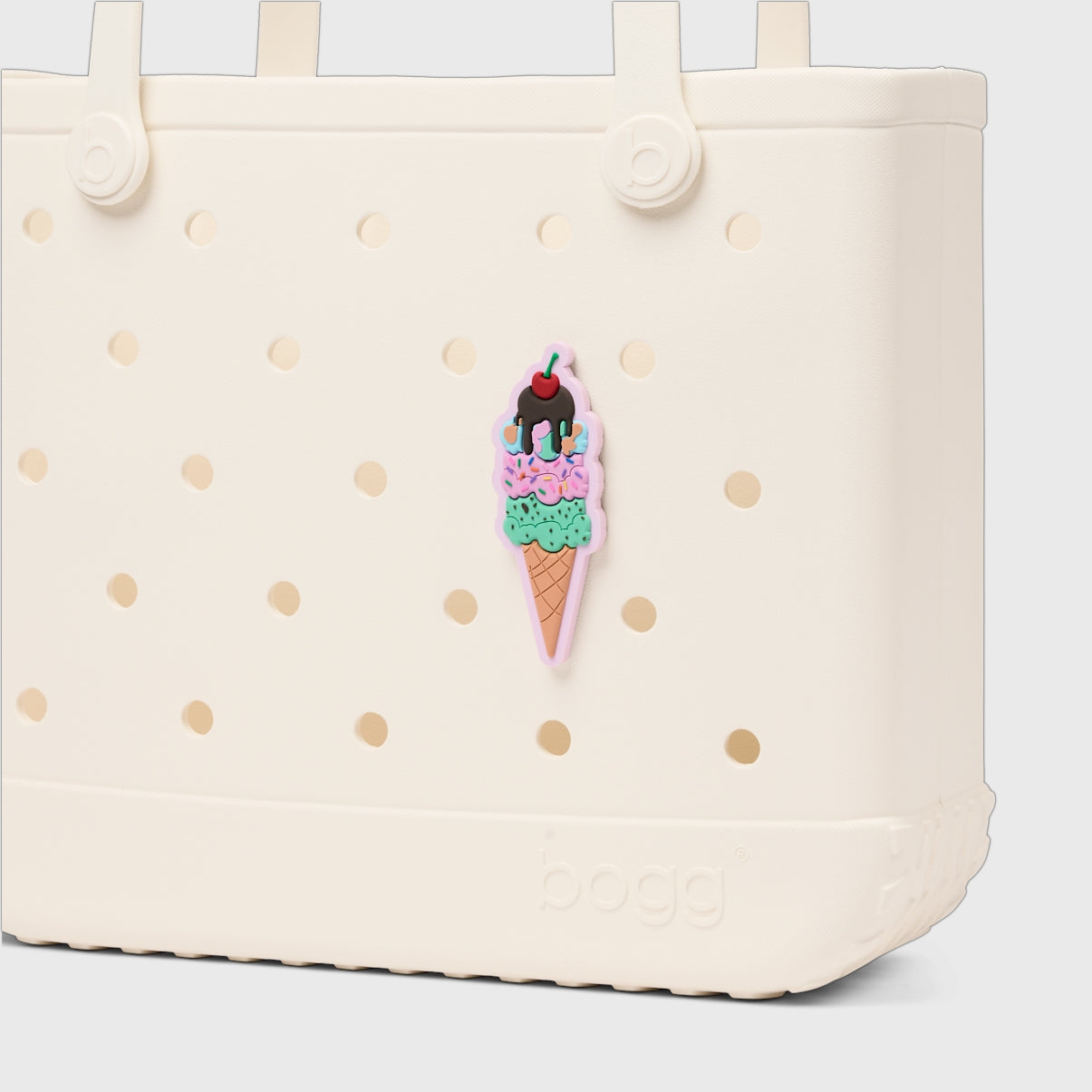 Bogg Bit Ice Cream Women's Waterproof Beach Tote Travel Friendly Travel Friendly with Cosmetic Organizer for Cruise Travel Travel Organizer Vacation Essentials for Women