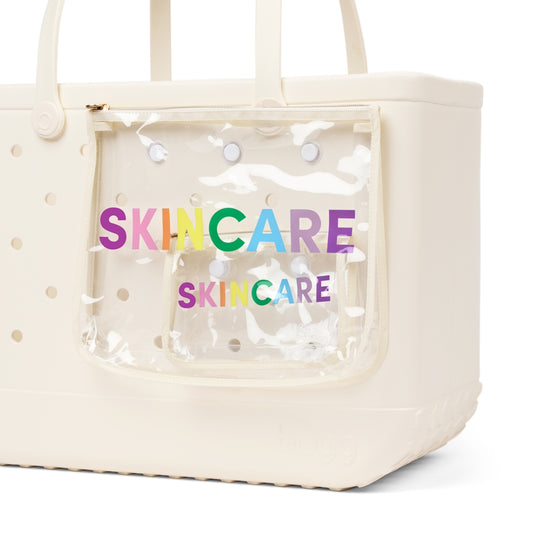 Decorative Insert Skincare Coastal Travel Beach Bag Flexible Easy Clean Reinforced Grip Handles for Family Trips