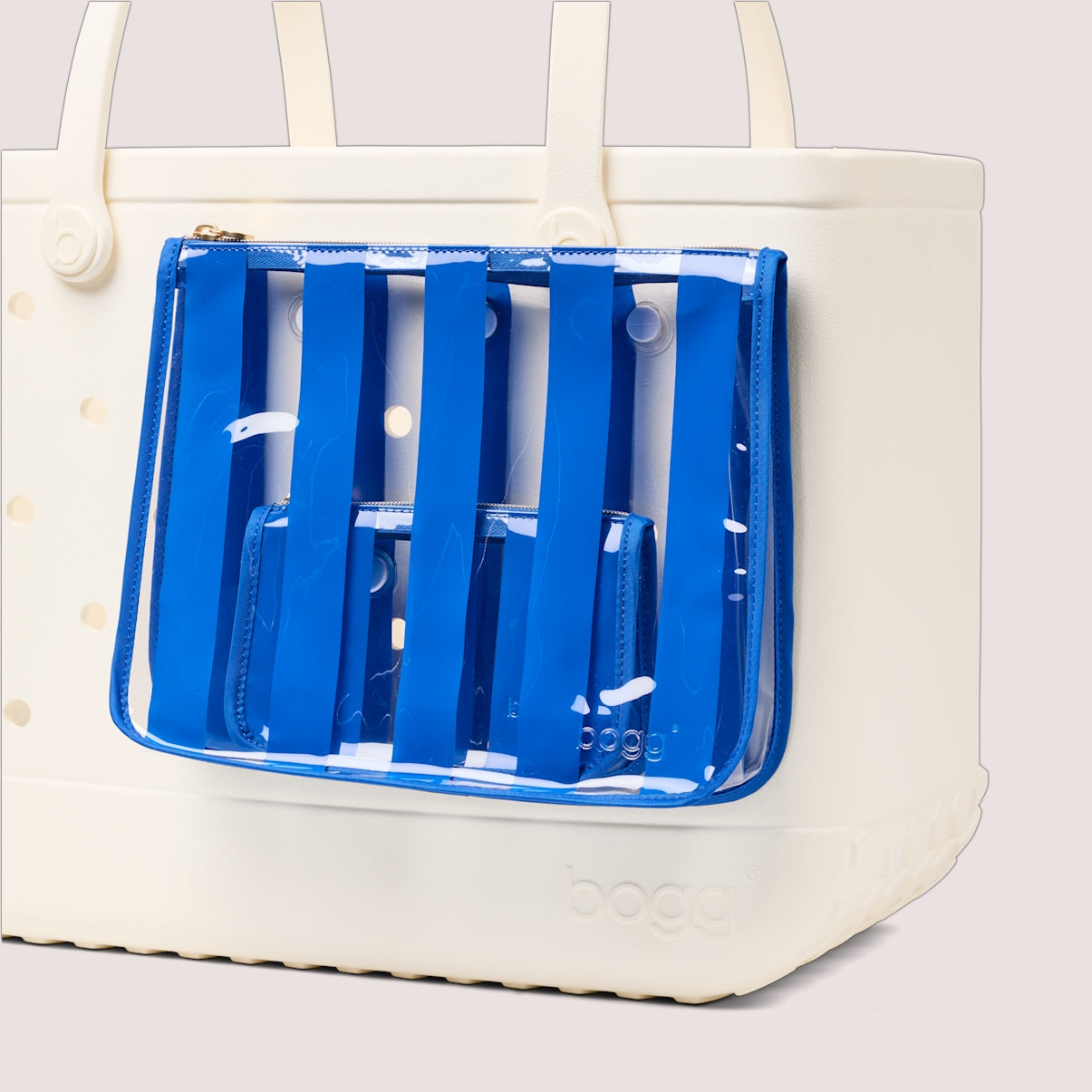 Bogg Bag Decorative Insert Mykonos Blue Outdoor Leisure Organizer Luxury Multi Purpose Bonus Cosmetic Bag Included for Resort Vacations