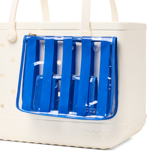 Bogg Bag Decorative Insert Mykonos Blue Travel Ready Pool Tote Portable Oversized Waterproof Phone Pouch Included for Boat Excursions