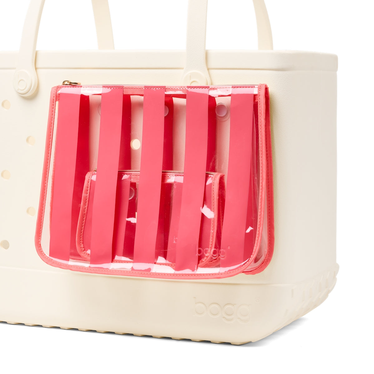 Bogg Bag Decorative Insert Capri Coral Outdoor Adventure Pool Tote Easy Clean Washable with Cosmetic Organizer for Picnic Days Travel Organizer Vacation Essentials for Women