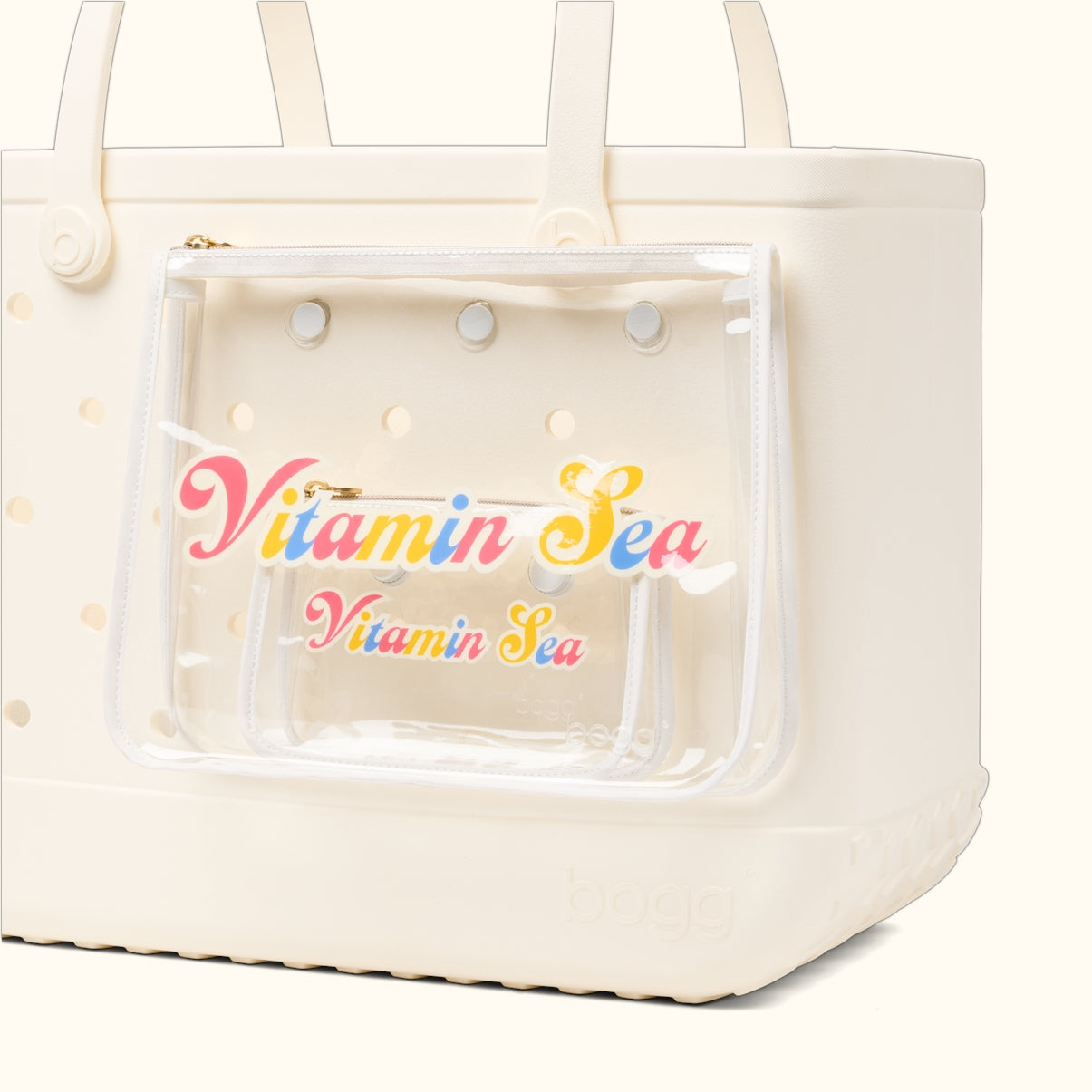 Bogg Bag Decorative Insert Vitamin Sea Oversized Beach Travel Tote Oversized Washable with Makeup Bag for Outdoor Adventures Travel Organizer Vacation Essentials for Women
