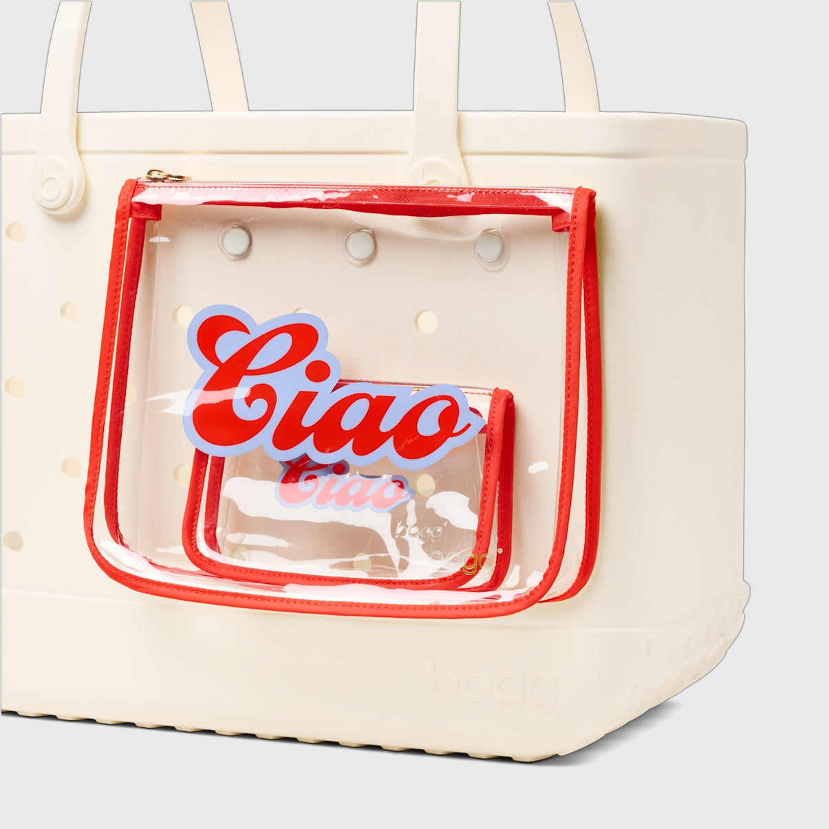 Bogg Bag Decorative Insert Ciao Weekend Getaway Beach Bag Oversized Large Capacity with Makeup Bag for Cruise Travel Travel Organizer Vacation Essentials for Women