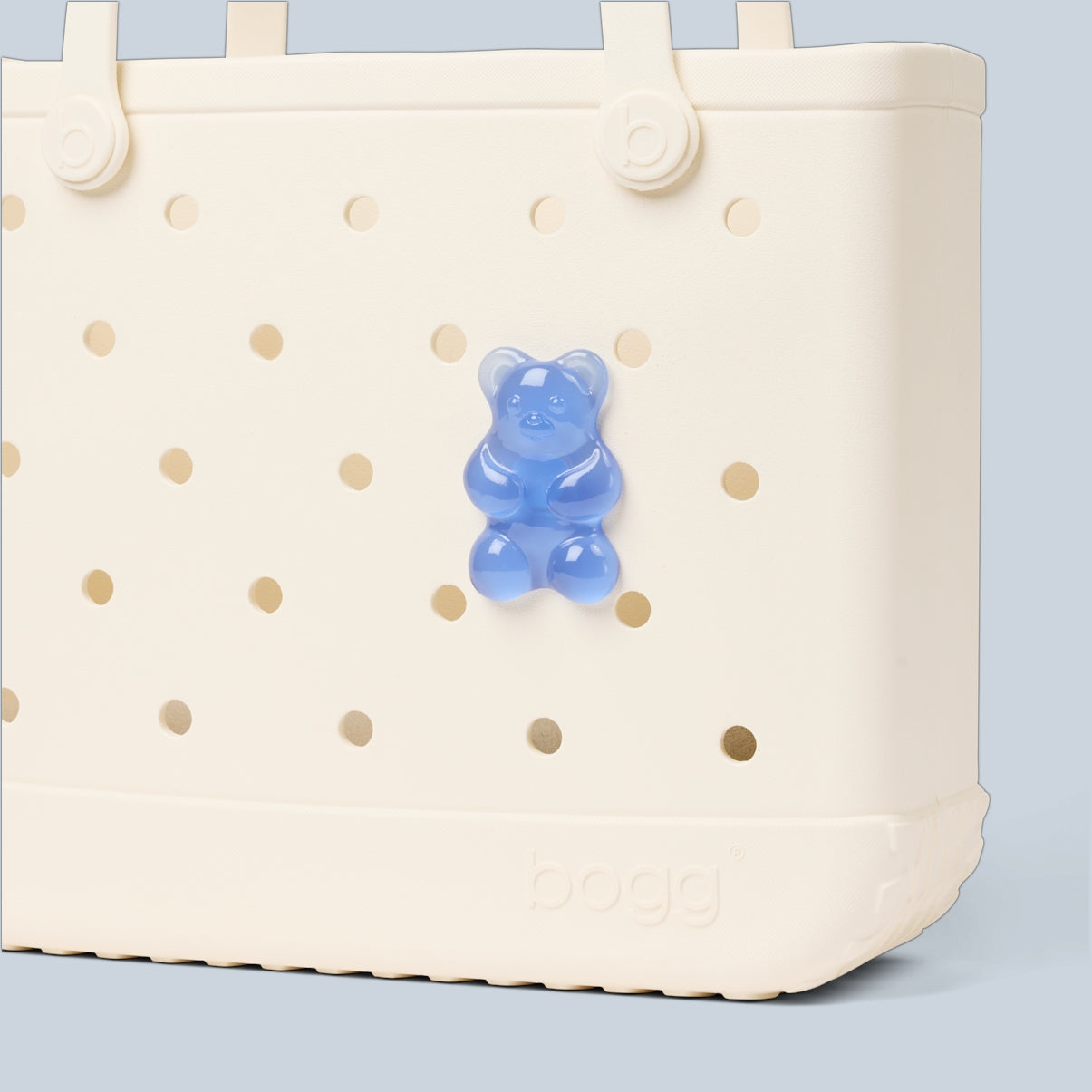Bogg Bit Blue Raspberry Gummy Bear Family Fun Day Tote Functional Easy Clean Deep Storage Interior for Cruise Travel