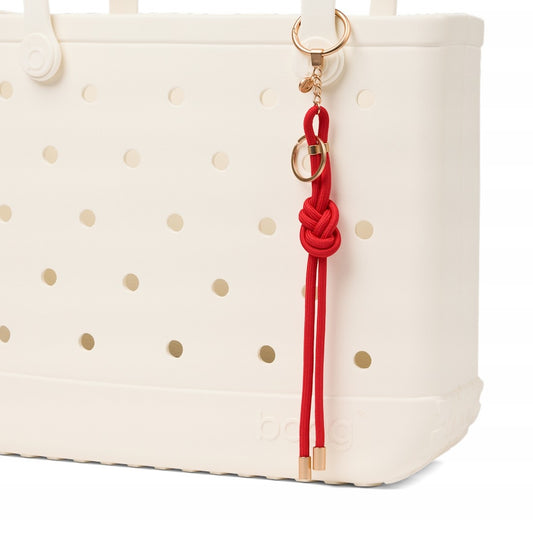Bogg'd & Charmed Buoy Red Nautical Rope Poolside Storage Carryall Durable Easy Clean with Waterproof Phone Pouch for Family Beach Days Travel Organizer Vacation Essentials for Women