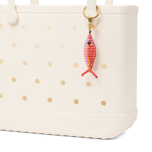 Bogg'd & Charmed Beaded Fish Coral/Pink Taffy Outdoor Journey Tote Premium Tip Resistant Waterproof Phone Pouch Included for Pool Activities