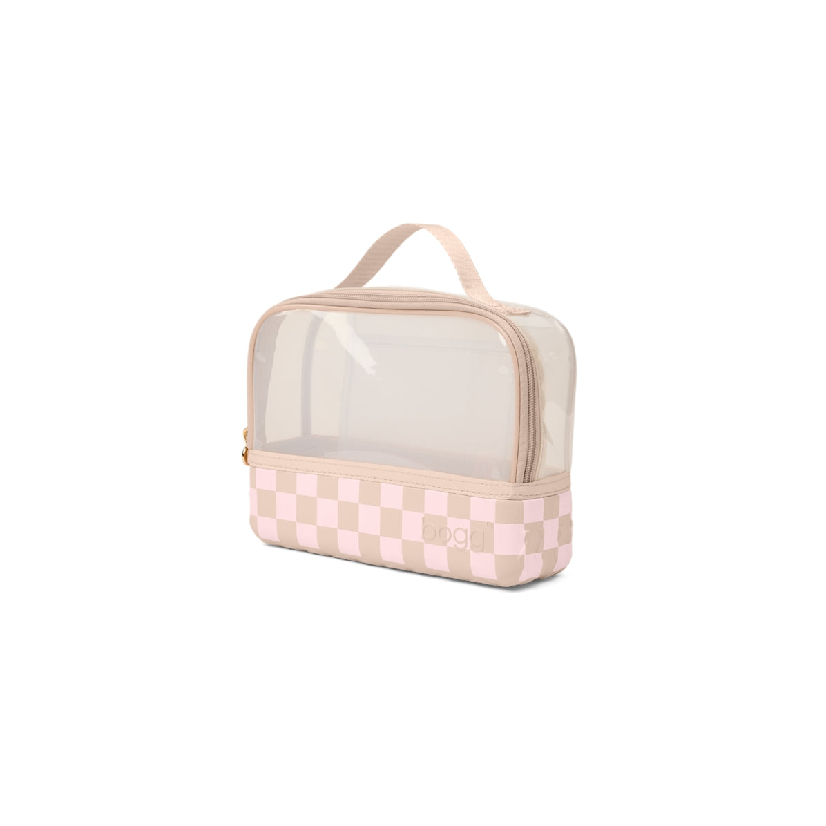 Boggs N' Ends Checkered Linen/ Pink Marshmallow Lightweight Waterproof Carryall Travel Friendly Washable with Waterproof Phone Pouch for Boat Trips Travel Organizer Vacation Essentials for Women