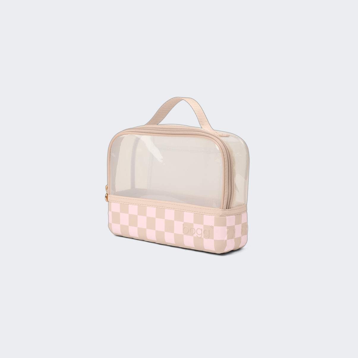 Boggs N' Ends Checkered Linen/ Pink Marshmallow Poolside Essentials Organizer Ultra Durable Easy Clean Bonus Cosmetic Bag Included for Women