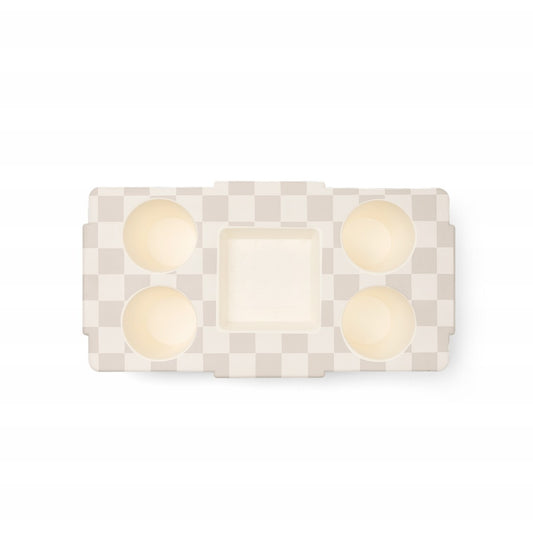 Top o' the Bogg to Ya Checkered Coconut/Mushroom Family Holiday Beach Organizer Flexible Sandproof Reinforced Grip Handles for Summer Adventures