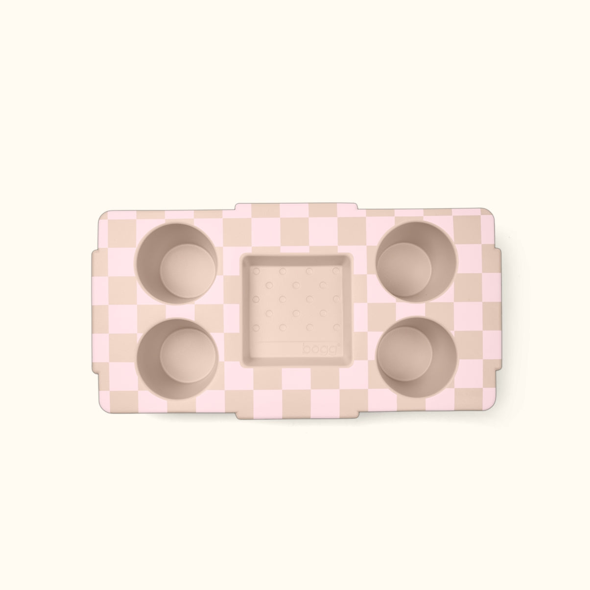 Top o' the Bogg to Ya Checkered Linen/ Pink Marshmallow Summer Beach Accessories Bag Washable Sandproof with Easy Clean Surface for Yacht Excursions Travel Organizer Vacation Essentials for Women